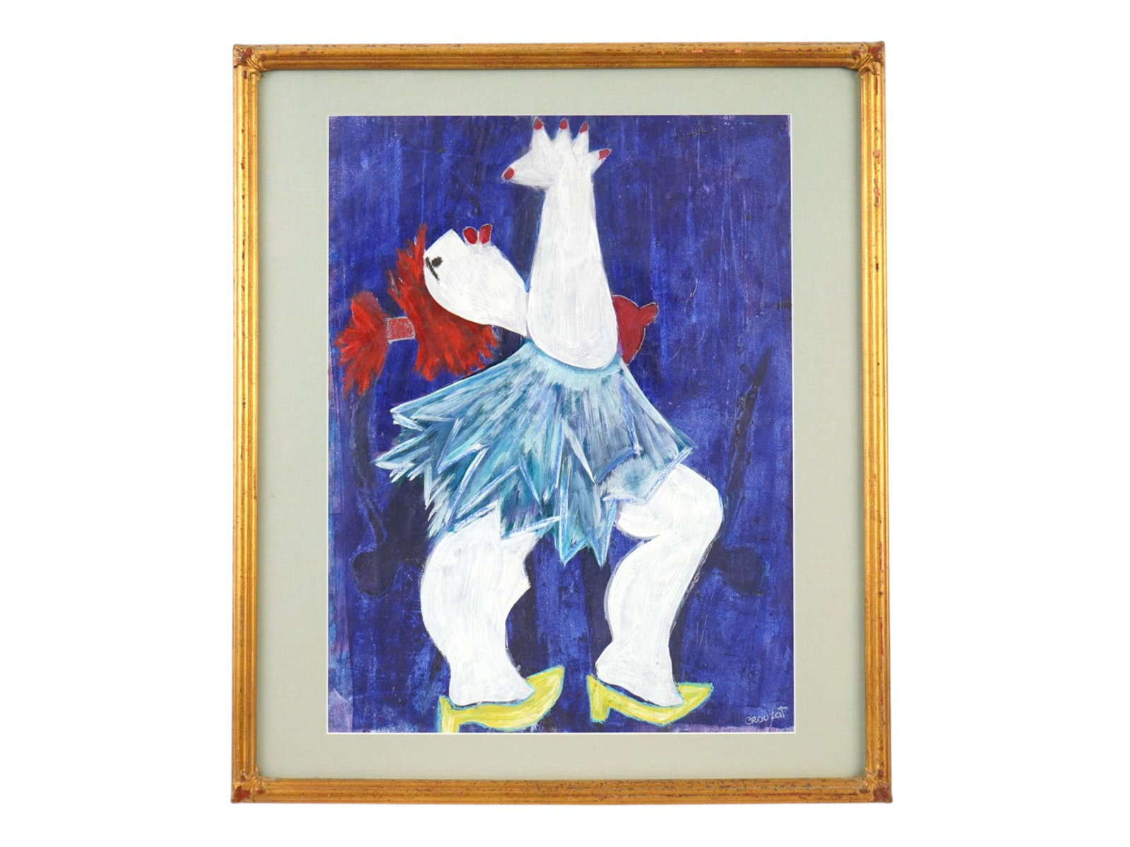 MIXED MEDIA PAINTING SIGNED MAURICE CROUZAT (1 of 4)