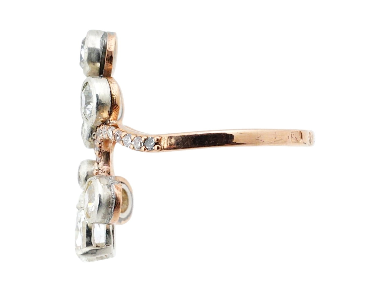 RUSSIAN 18K GOLD DIAMOND STATEMENT RING - 6