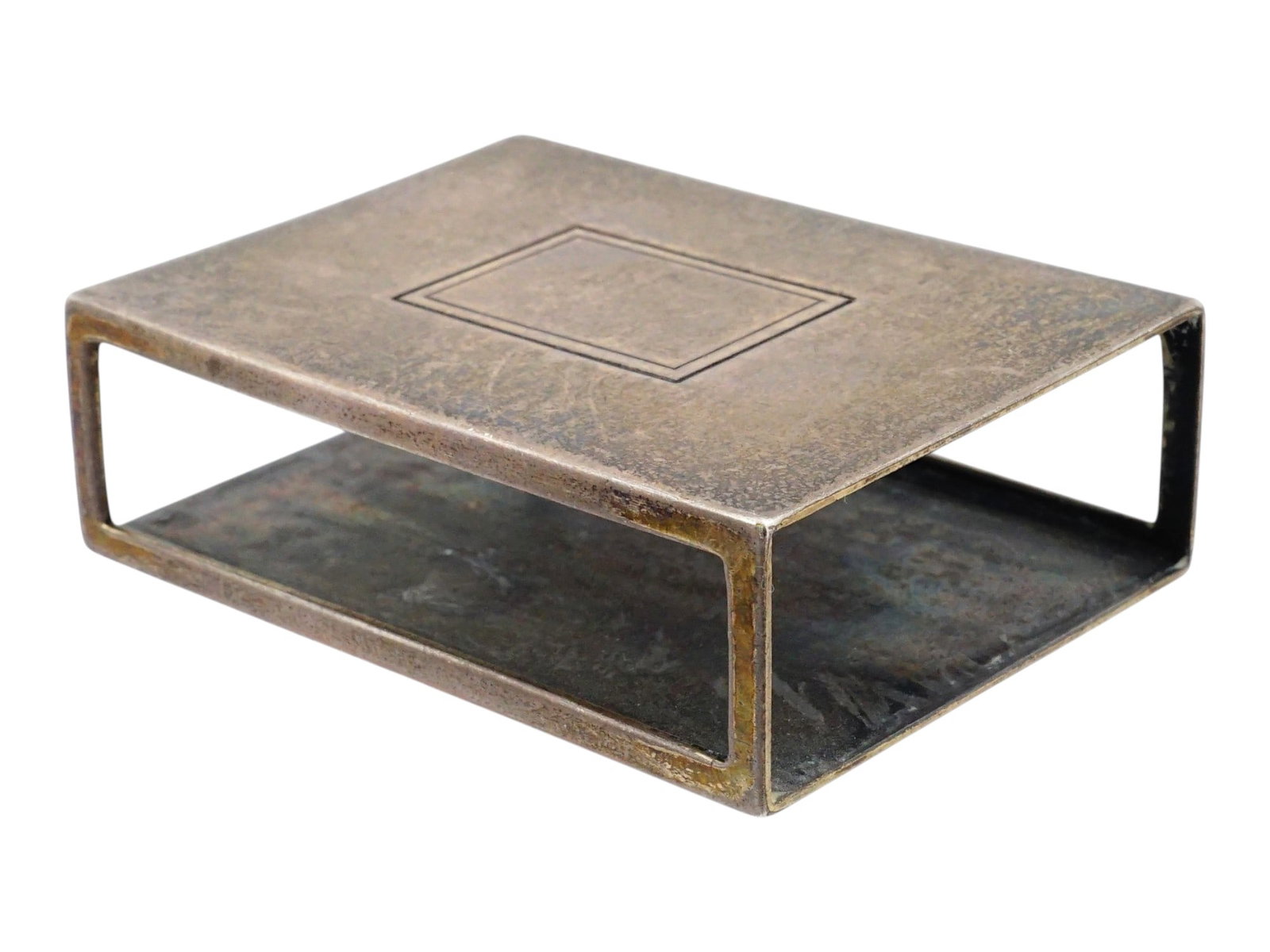 VINTAGE HERMES STERLING SILVER MATCH BOX: A vintage sterling silver match box holder by Hermes. Classic minimalist design. Marked Hermes Paris on the underside. Total Weight: 39.44 g. Collectible Silverware, Luxury Goods, Tobacciana Accessori
