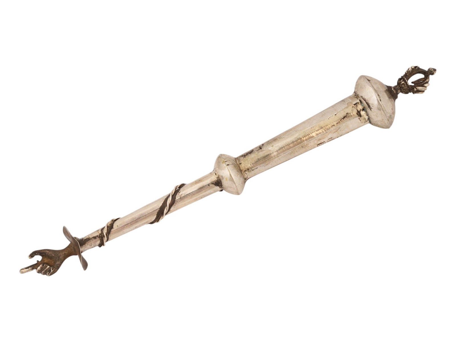 RUSSIAN 84 SILVER TORAH POINTER WITH MENORAH - 2