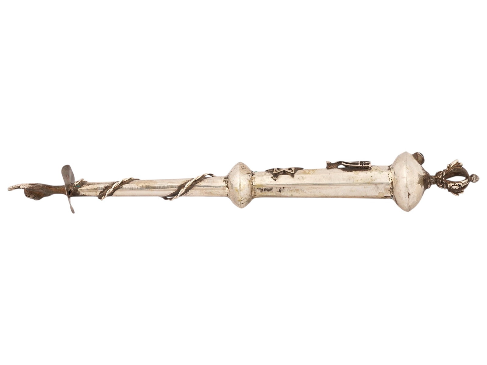 RUSSIAN 84 SILVER TORAH POINTER WITH MENORAH - 3