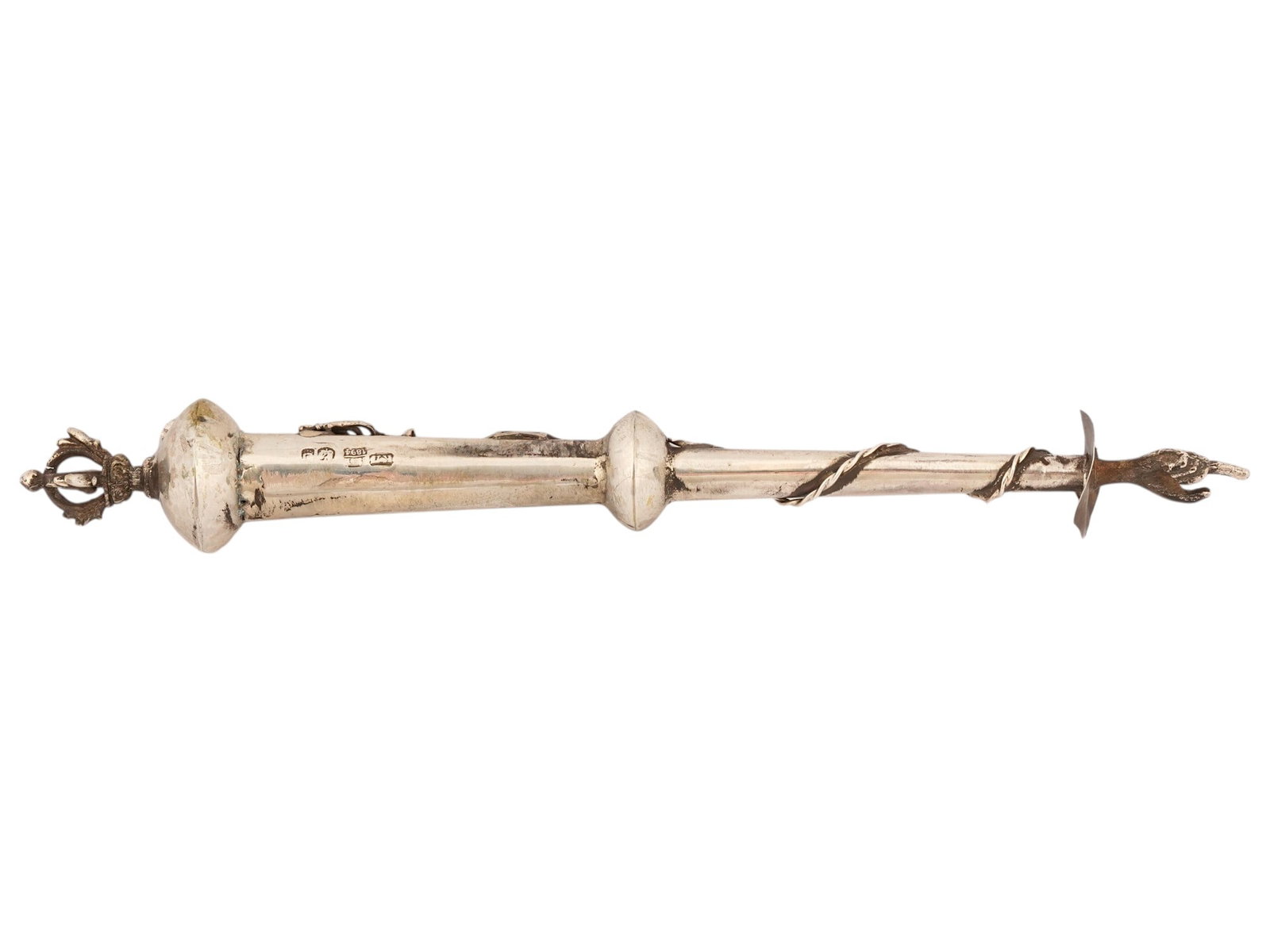 RUSSIAN 84 SILVER TORAH POINTER WITH MENORAH - 4