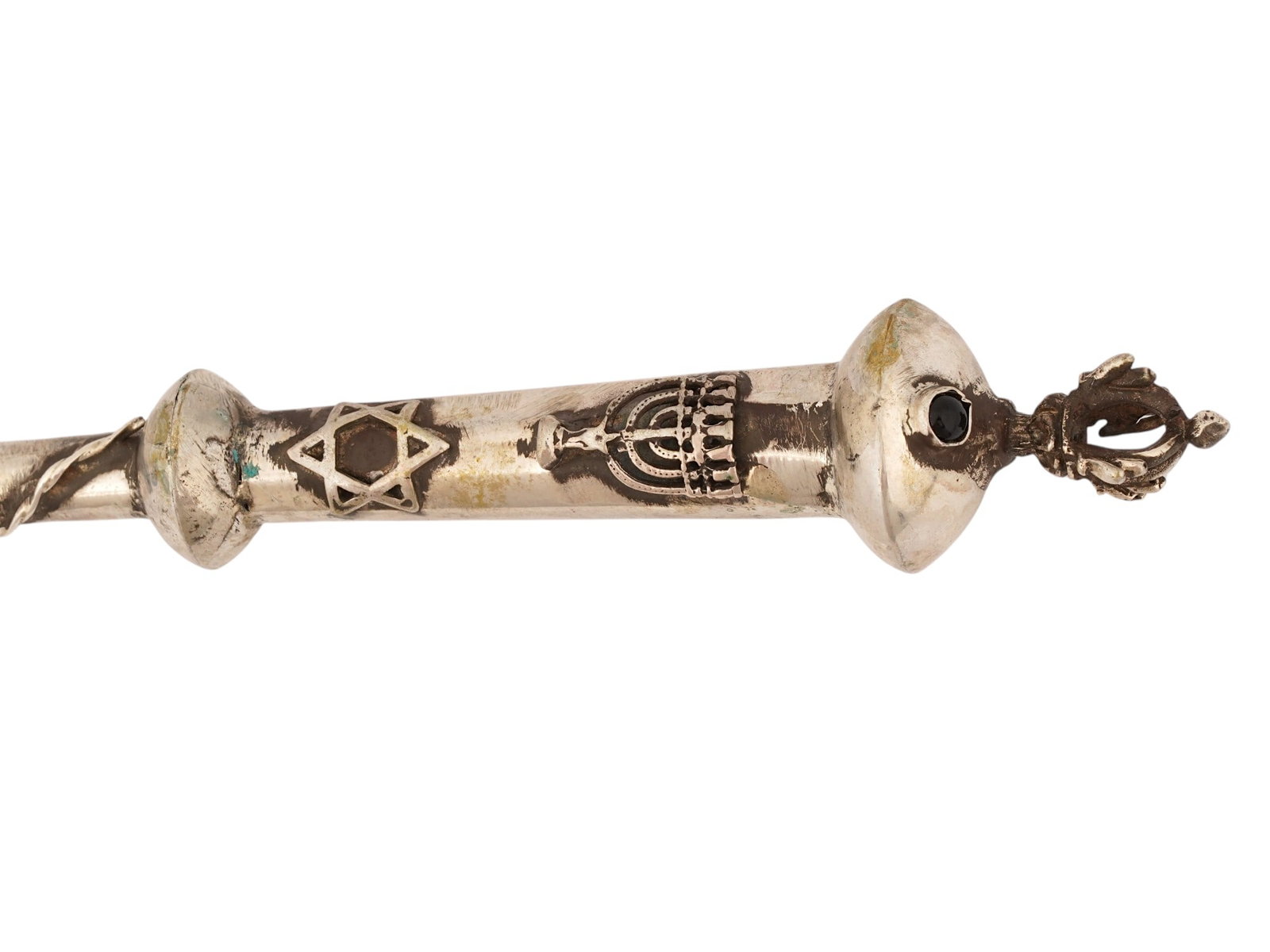 RUSSIAN 84 SILVER TORAH POINTER WITH MENORAH - 6