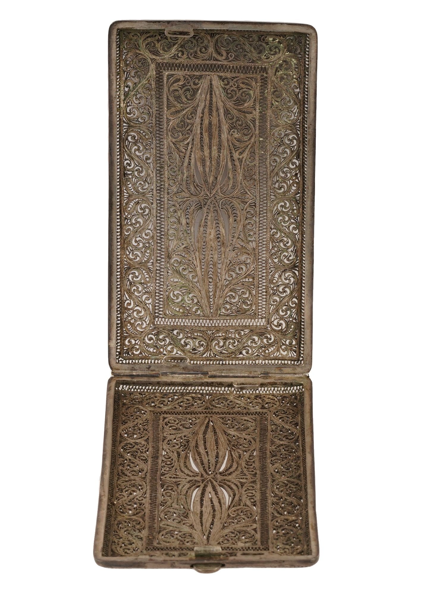 RUSSIAN FILIGREE OPENWORK SILVER CIGARETTE CASE - 2