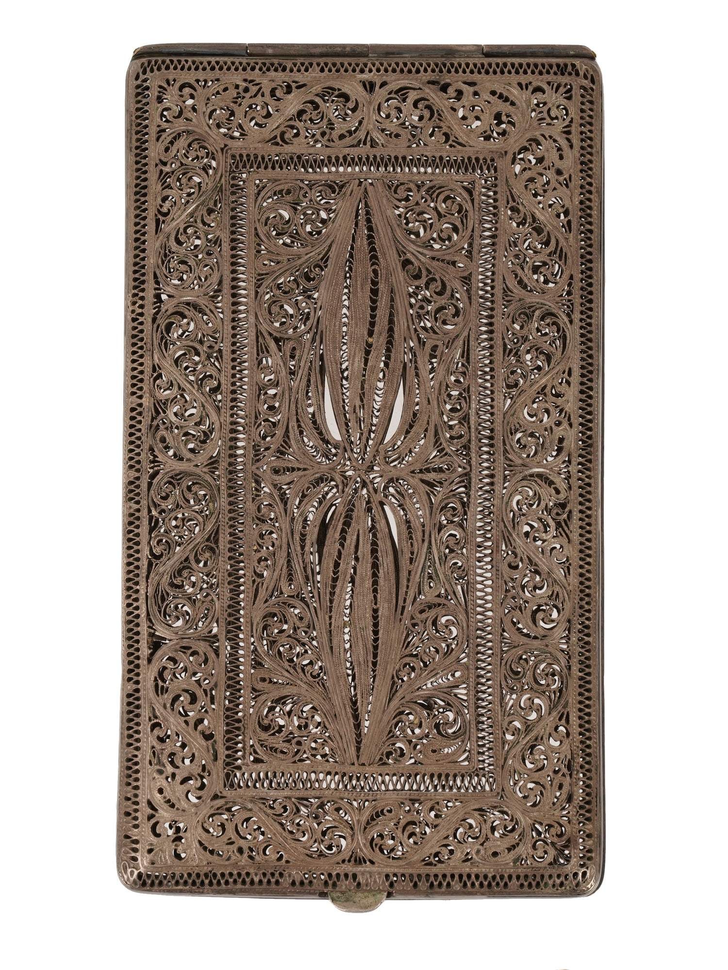 RUSSIAN FILIGREE OPENWORK SILVER CIGARETTE CASE - 3