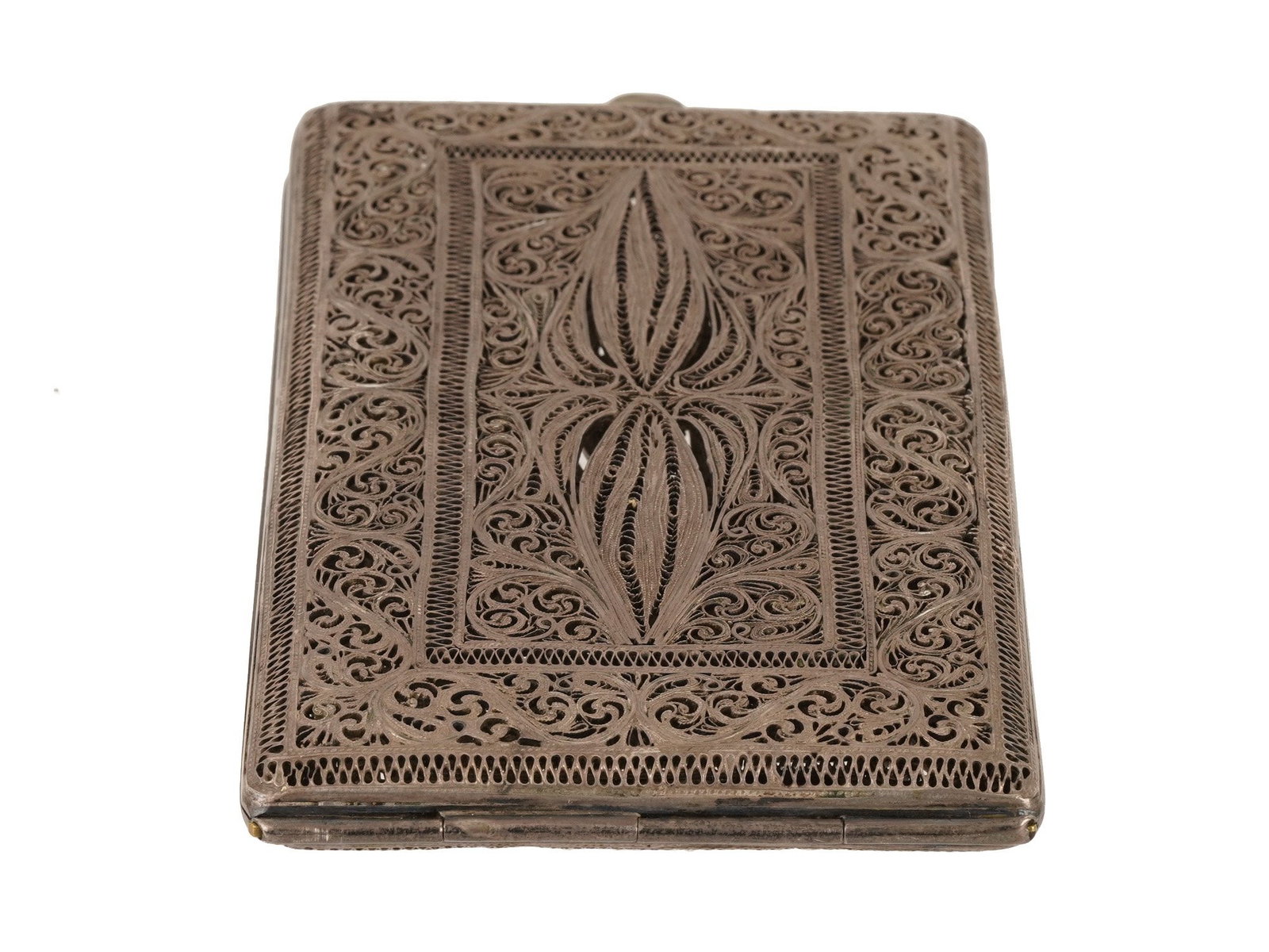 RUSSIAN FILIGREE OPENWORK SILVER CIGARETTE CASE - 5