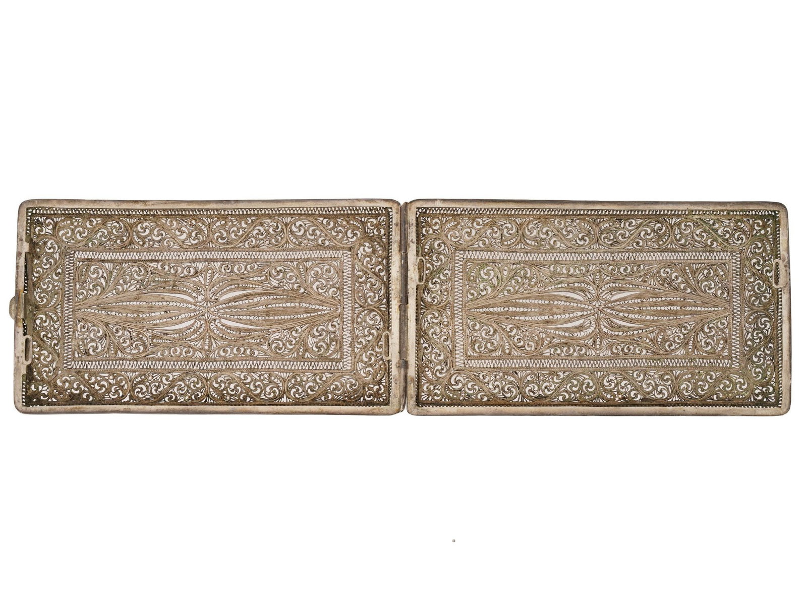 RUSSIAN FILIGREE OPENWORK SILVER CIGARETTE CASE - 8