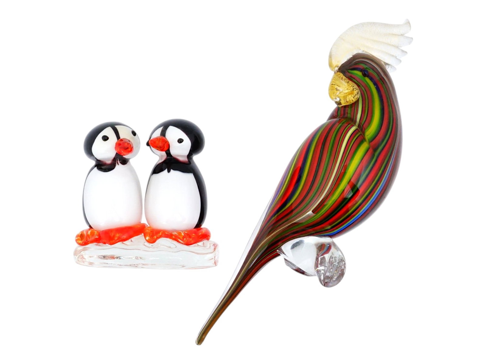 PAIR OF VINTAGE ITALIAN MURANO GLASS BIRD FIGURINES (1 of 16)