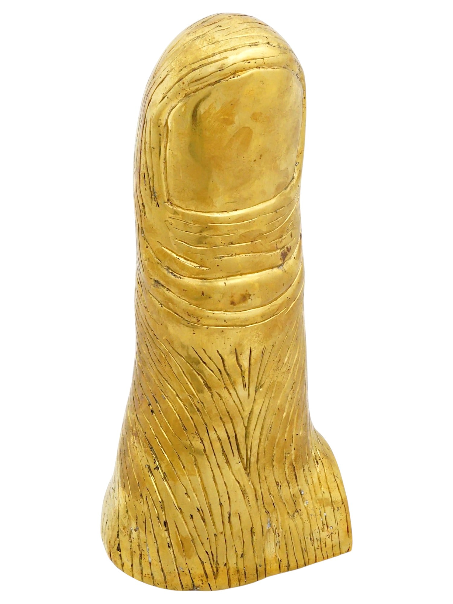 FINGER GILT BRONZE SCULPTURE AFTER CESAR BALDACCINI: A large limited edition gilt bronze sculpture, Le Pouce, The Thumb, 1967, after the original sculpture by Cesar Baldaccini, 1921 to 1998. Signed with casting, Cesar, dated 67, and numbered 6 of 7, ins