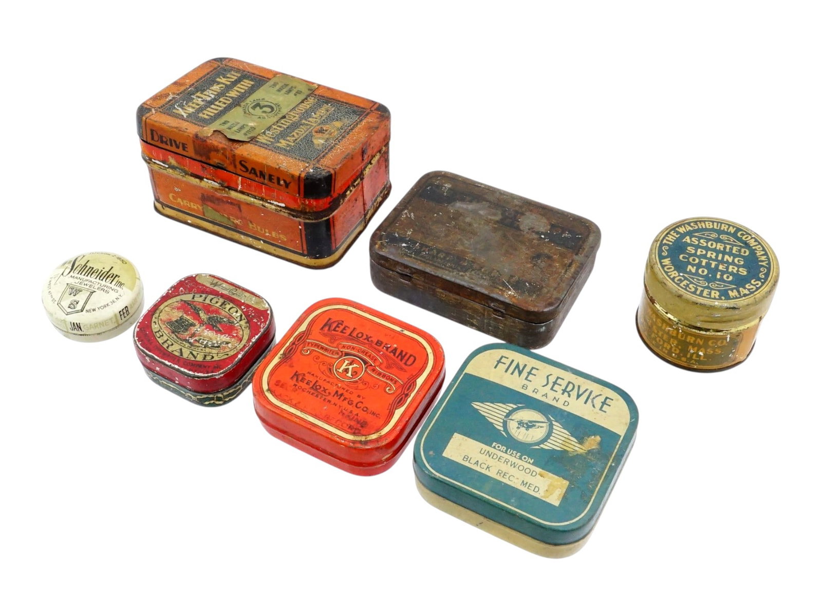 COLLECTION OF SEVEN VINTAGE VARIOUS TIN BOXES (1 of 6)