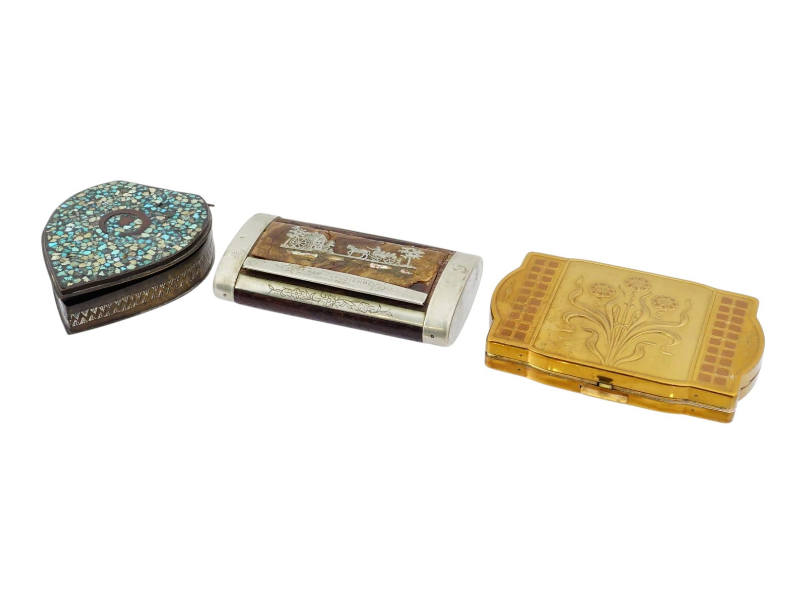 THREE ANTIQUE PERSONAL ACCESSORIES BOXES CONTAINERS (1 of 15)
