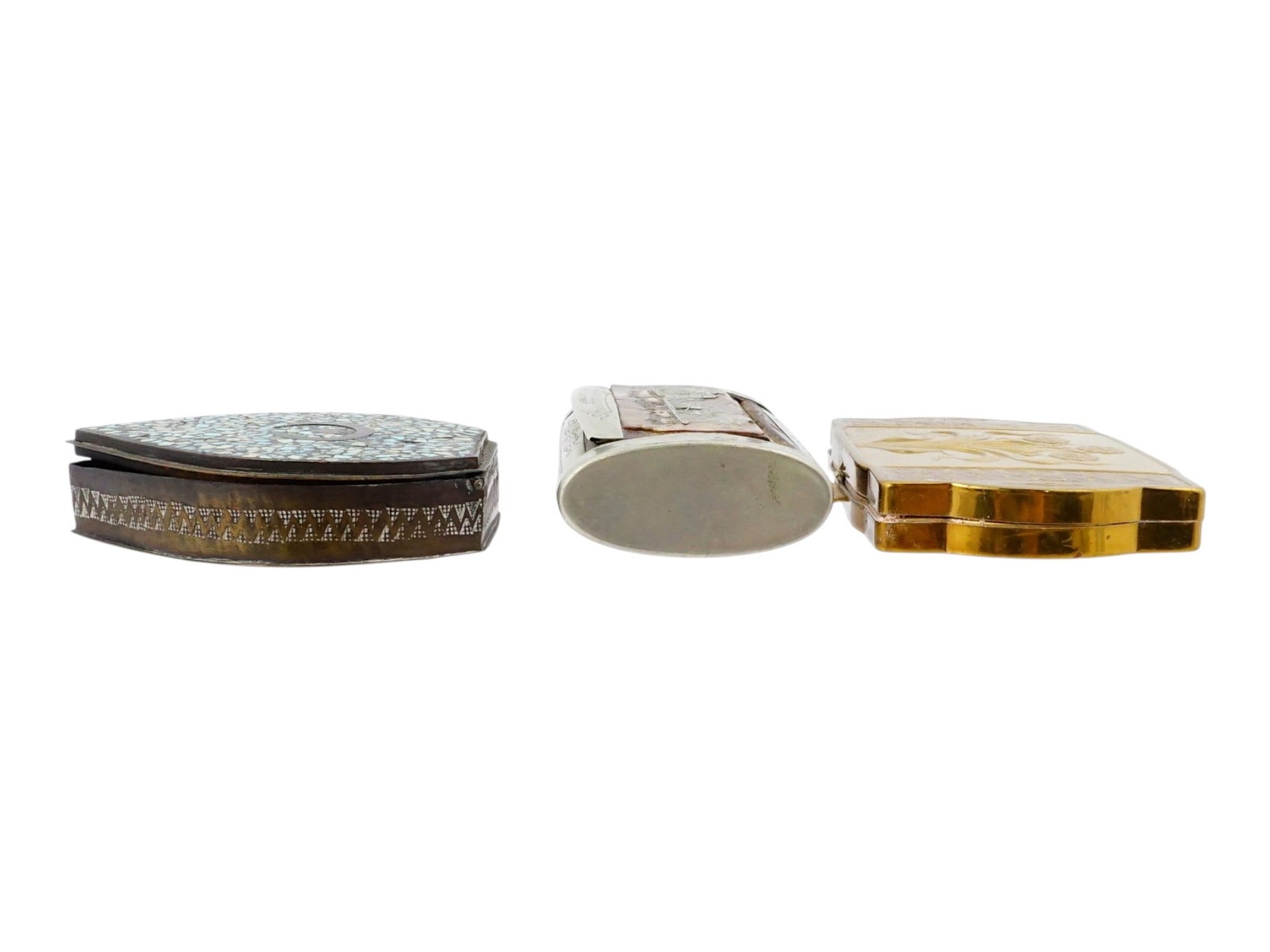 THREE ANTIQUE PERSONAL ACCESSORIES BOXES CONTAINERS - 4