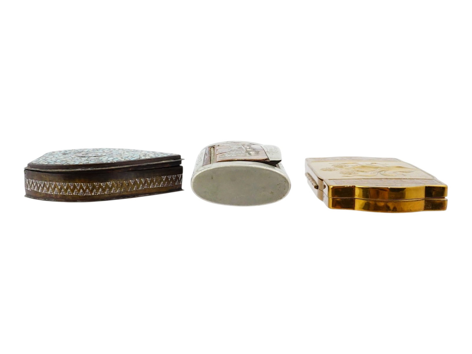 THREE ANTIQUE PERSONAL ACCESSORIES BOXES CONTAINERS - 6