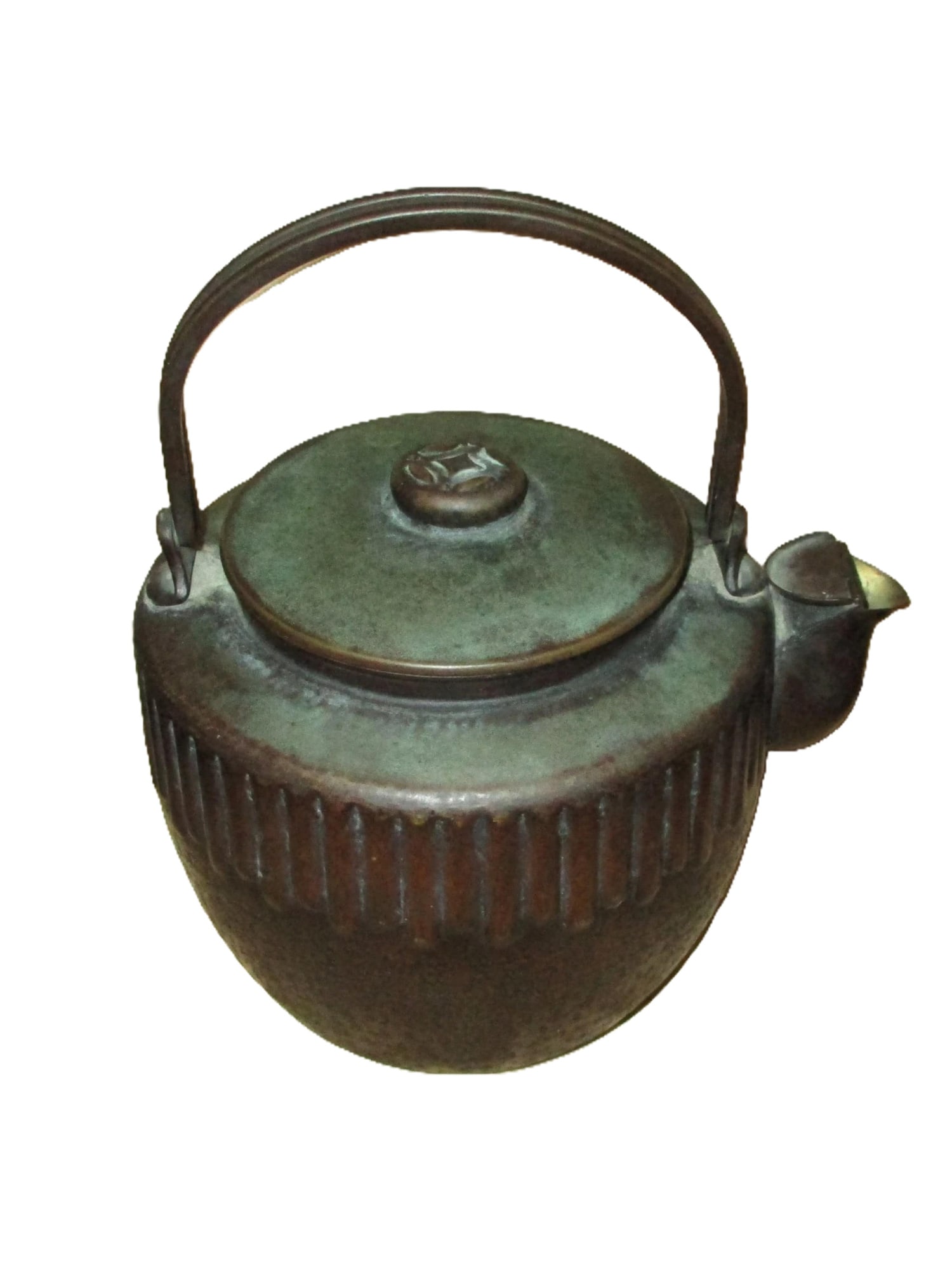JAPANESE MEIJI PERIOD PATINATED COPPER TEAPOT (1 of 6)