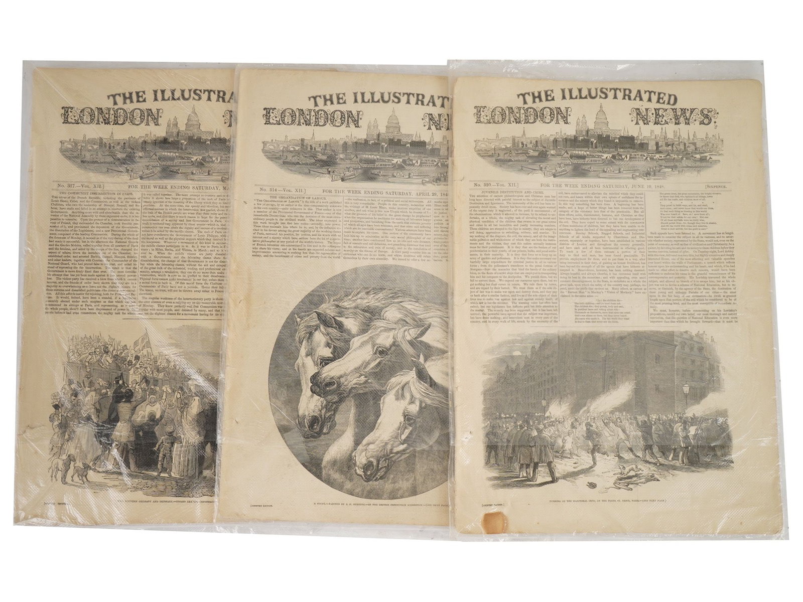 ANTIQUE THE ILLUSTRATED LONDON NEWS NEWSPAPERS 1848 (1 of 11)
