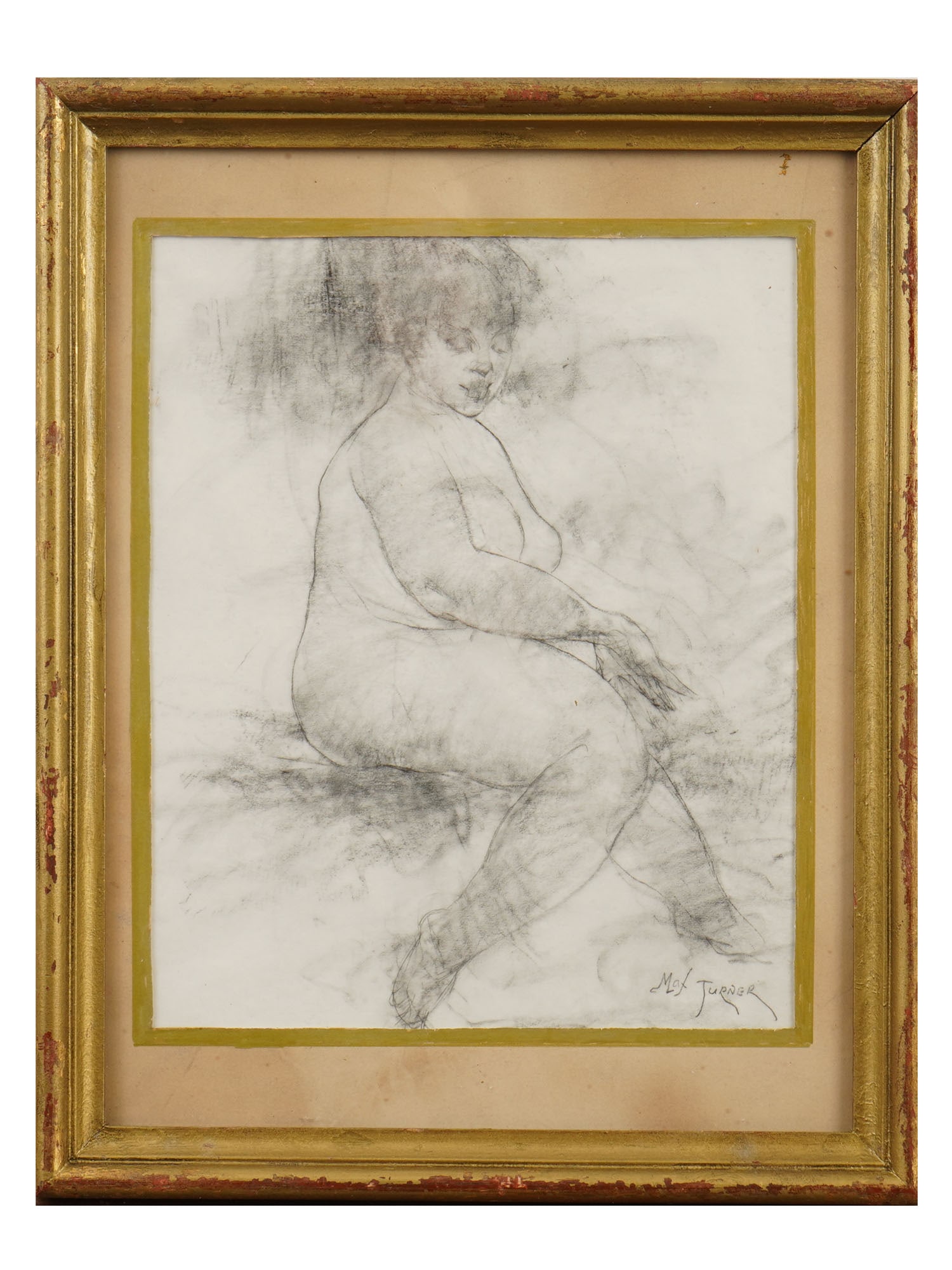 AMERICAN PORTRAIT CHARCOAL PAINTING BY MAX TURNER (1 of 5)