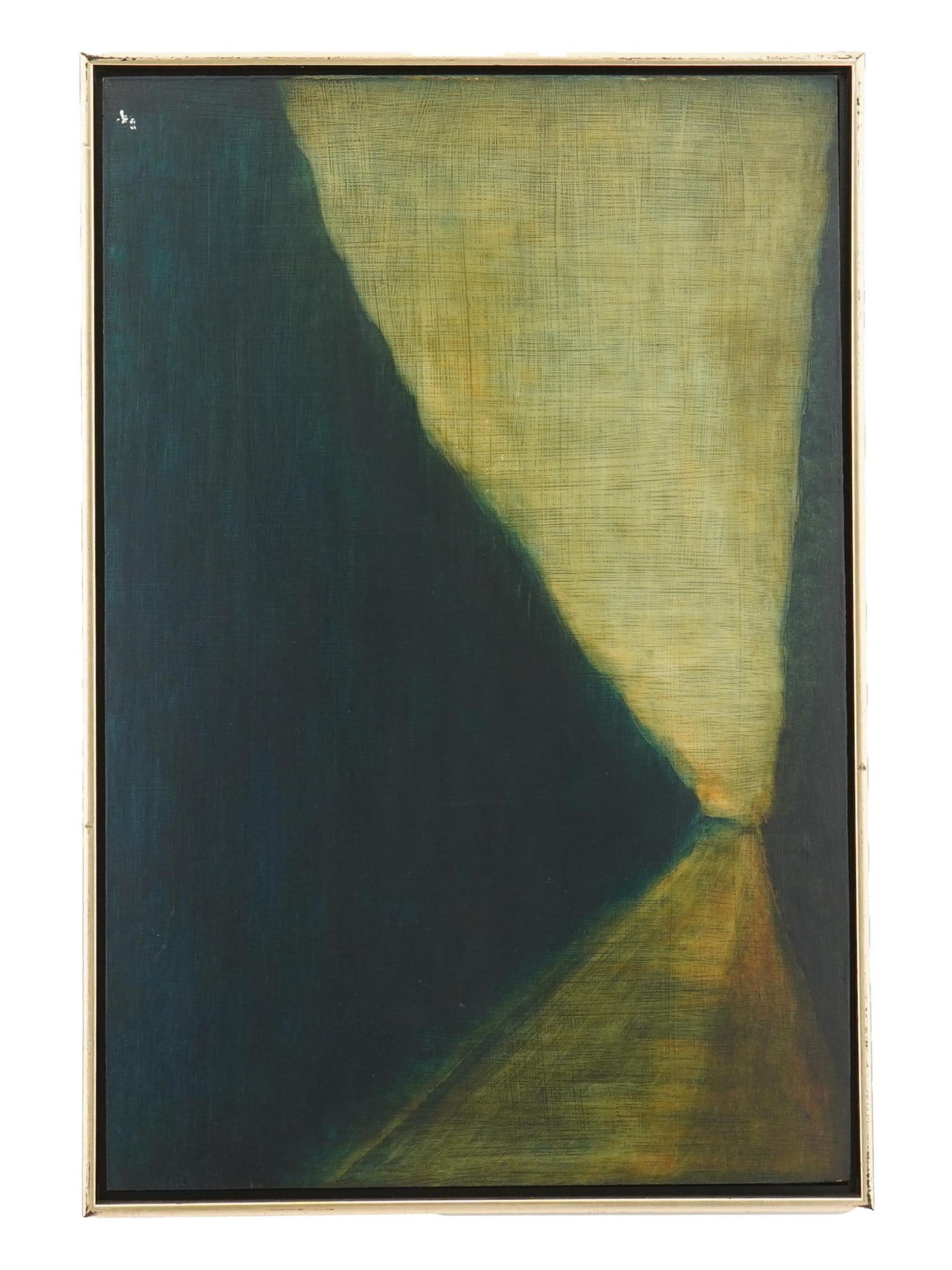 CONTEMPORARY ROAD OIL PAINTING BY ANNE DUFRESNES: Anne Dufresnes, a Contemporary artist, an oil painting on panel, Lane Road. Framed. Provenance: Gift of Steven J. Nussear and Dr. Kathleen M. Riley, McIninch Art Gallery Collection. Paper labels are o