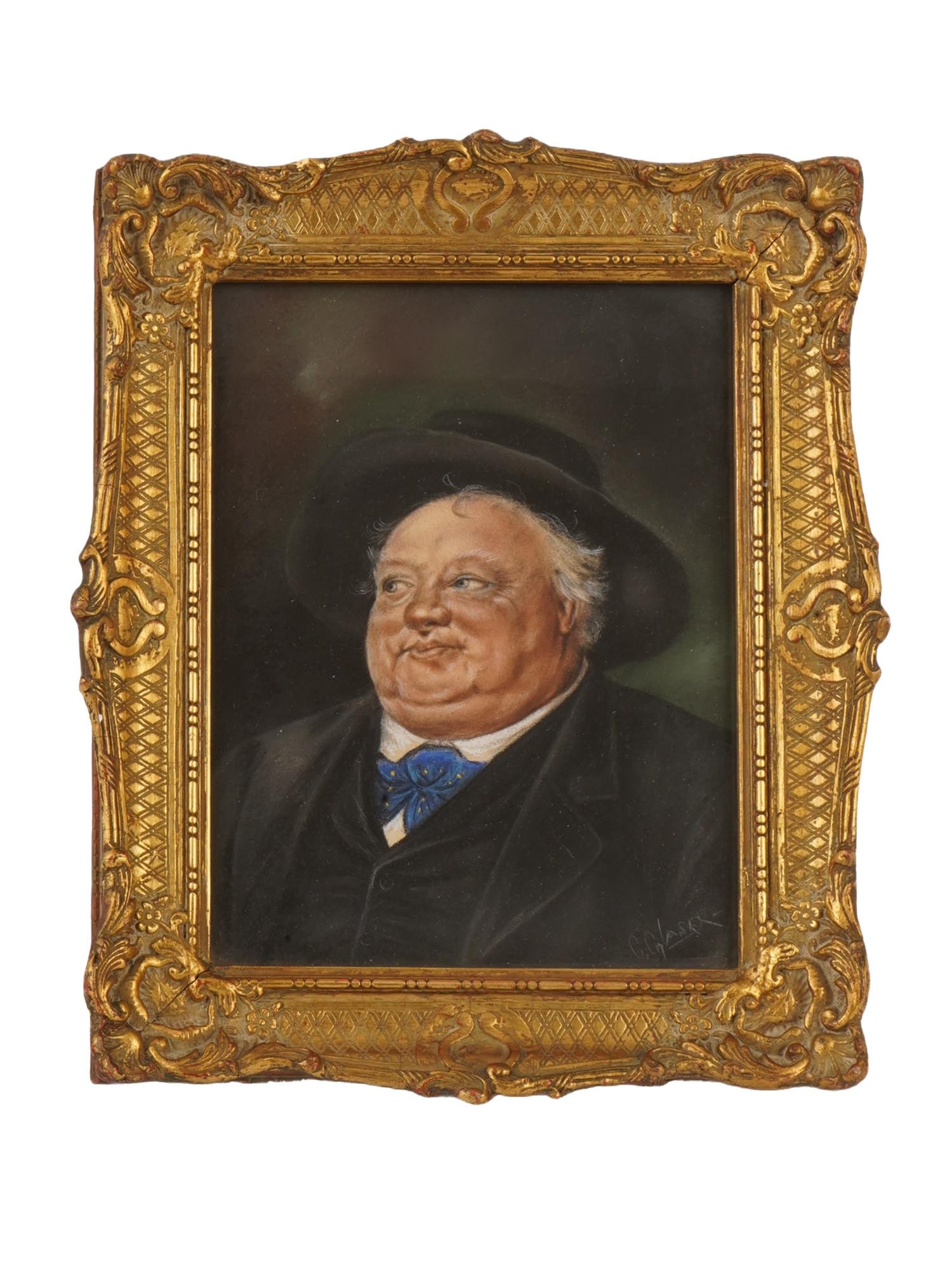 ANTIQUE PAINTING SIGNED C. GLASER GENTLEMAN PORTRAIT (1 of 4)