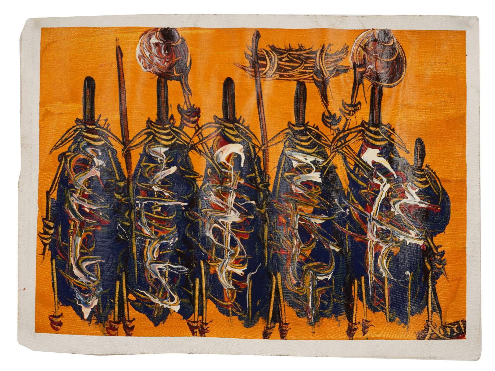 AFRICAN MAASAI TRIBE OF KENYA OIL PAINTING BY AIDA (1 of 5)