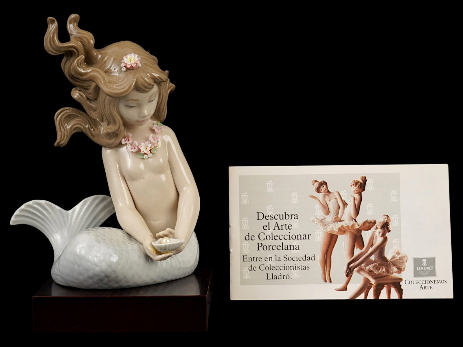 SPANISH LLADRO PORCELAIN FIGURINE OF MERMAID IOB: A collectible porcelain figurine, Mirage Mermaid, by the world famous Spanish brand Lladro. Sculpted by Jose Puche. Year of release: Released in 1982 to 1983. High quality hard porcelain, glossy finis