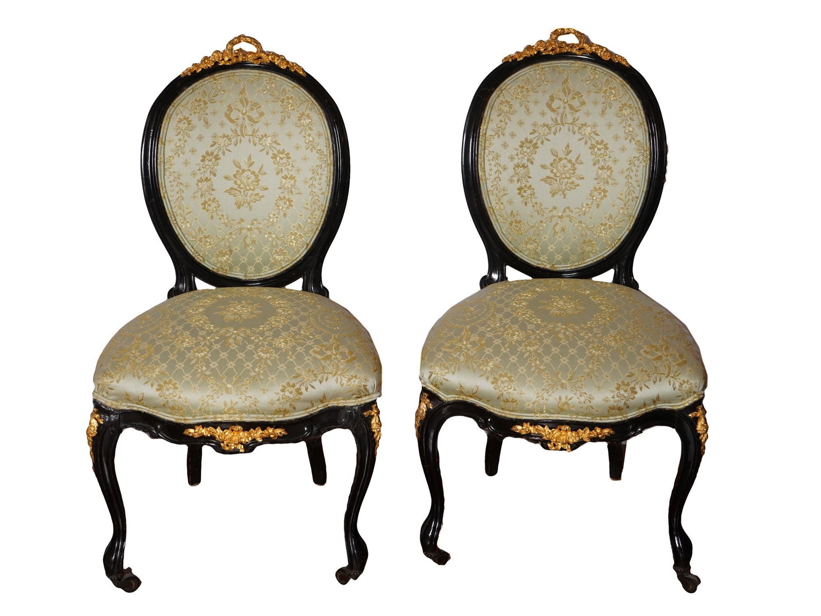 ANTIQUE FRENCH ROCOCO NAPOLEON III PARLOR CHAIRS (1 of 12)