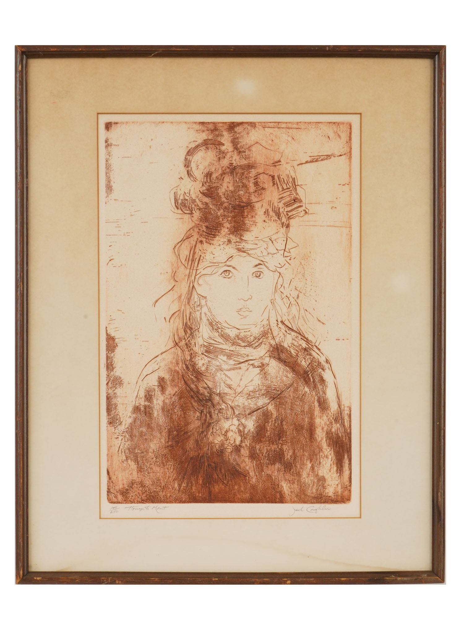 JACK COUGHLIN AMERICAN LTD ED ETCHING FEMALE PORTRAIT (1 of 8)