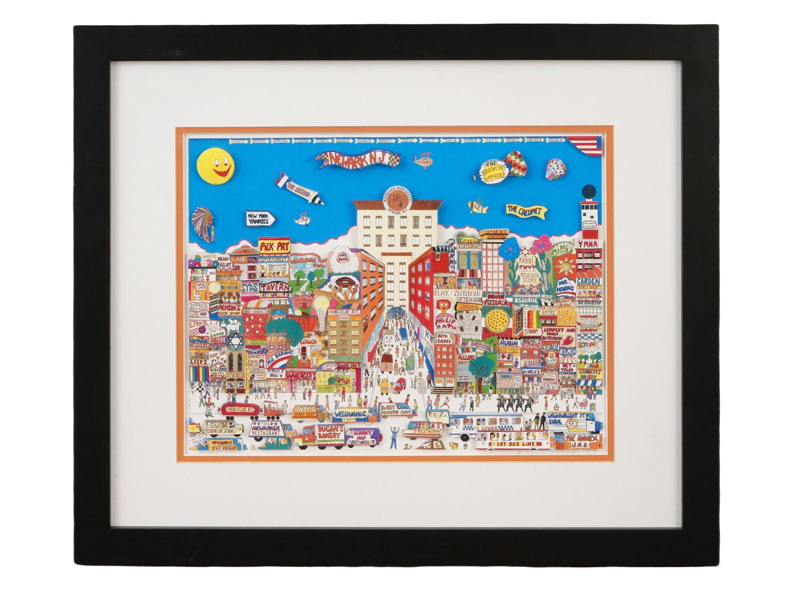 AMERICAN 3D HAND ASSEMBLED LAYERED PRINT BY AL SCHREIBER: Al Schreiber, American, born 1929, a limited edition three dimensional hand assembled layered lithograph on paper, Newark New Jersey. Signed ion pencil, lower right. Numbered in pencil, lower left. Fr