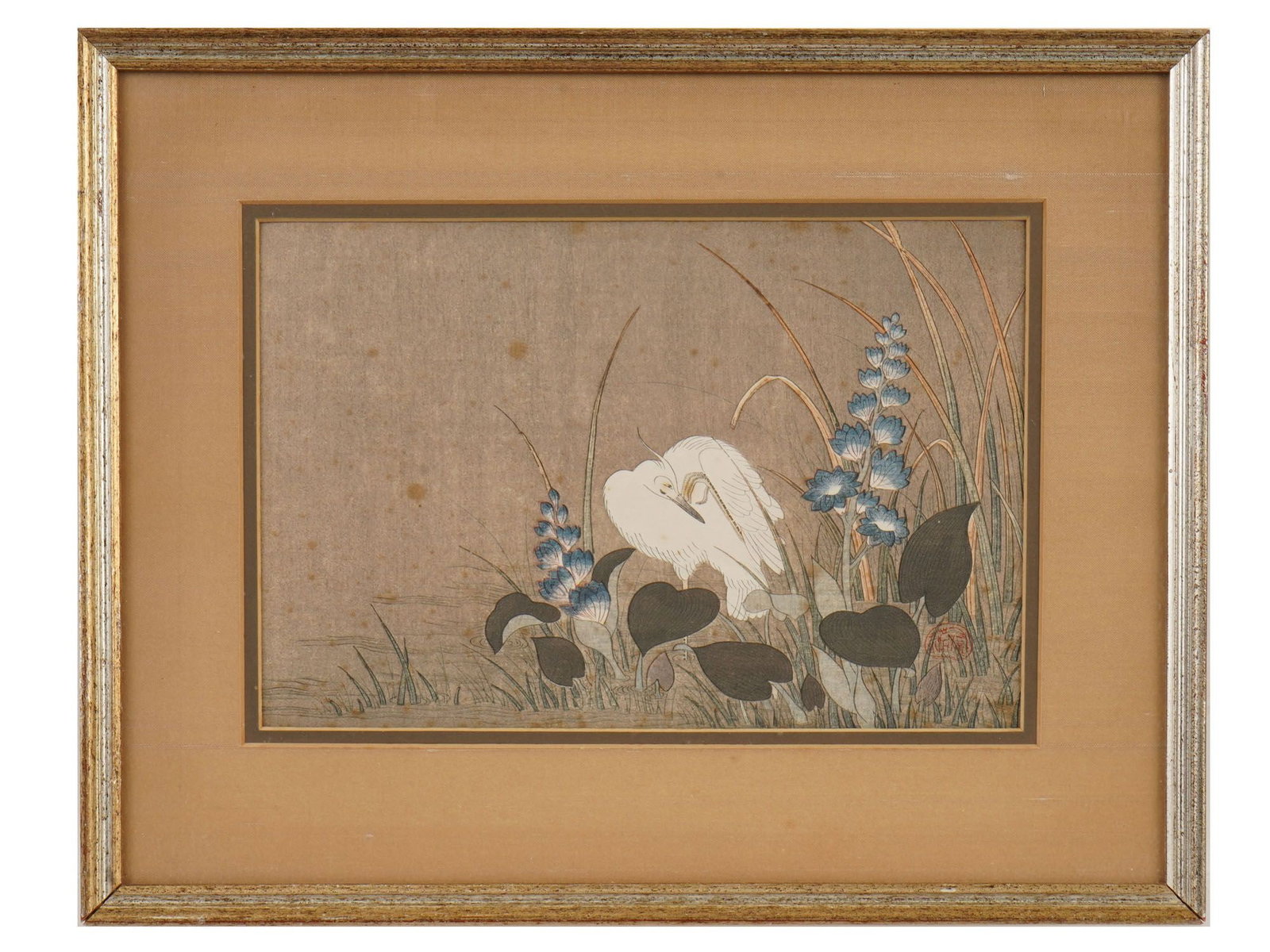 ANTIQUE JAPANESE WOODBLOCK AFTER KANO GYOKURAKU (1 of 4)