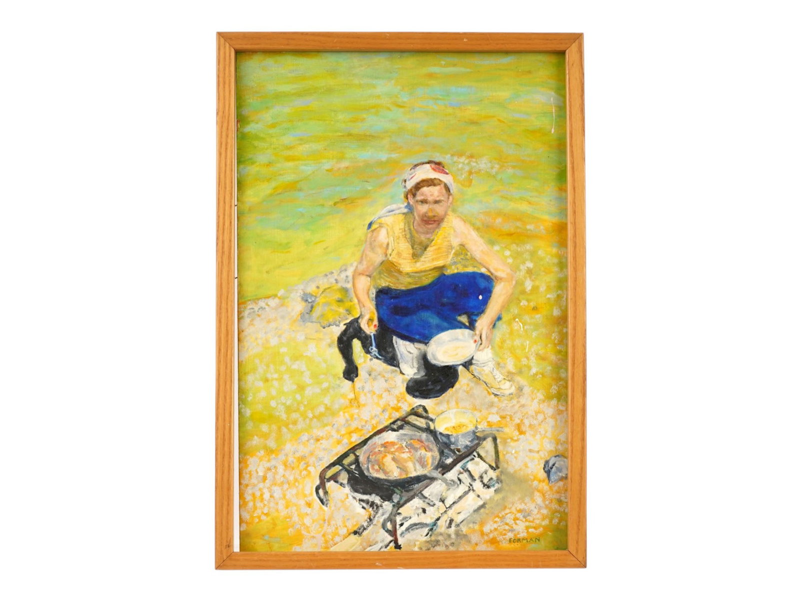 AMERICAN SCHOOL OIL PAINTING SIGNED FORMAN FRAMED (1 of 5)