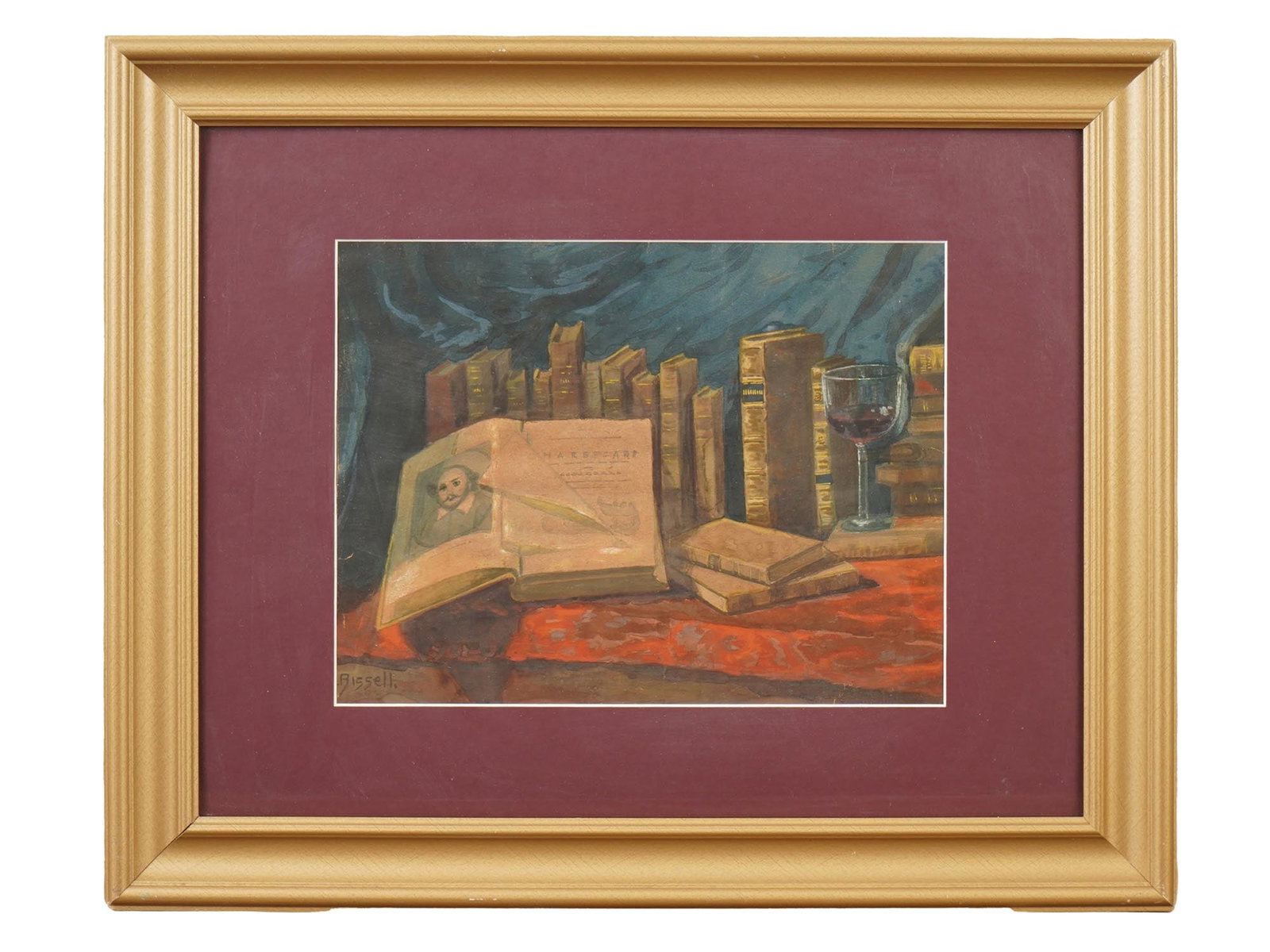 STILL LIFE WATERCOLOR SIGNED BISSELL (1 of 4)