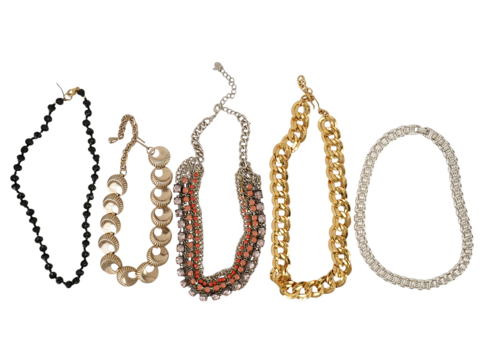 LOT OF SEVEN VARIOUS FASHION COSTUME JEWELRY NECKLACES (1 of 6)