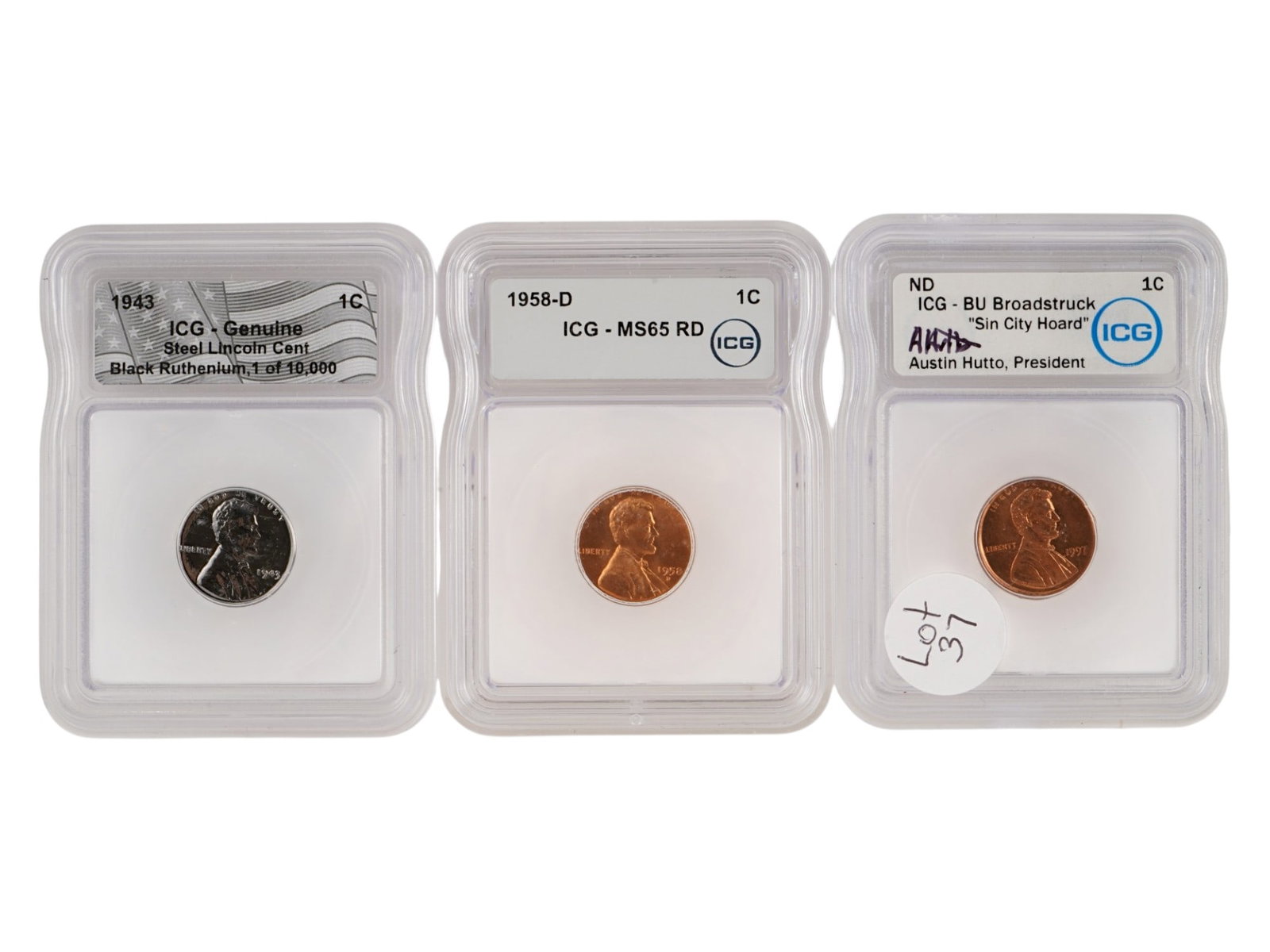 LOT OF THREE UNITED STATES LINCOLN CENTS GRADED (1 of 4)