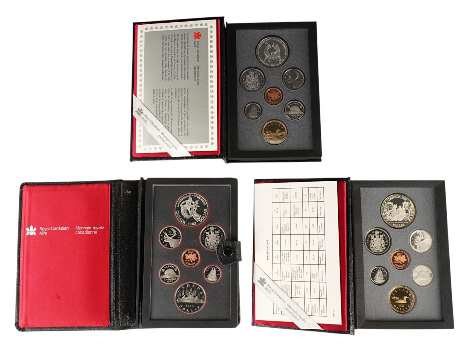 LOT OF 1980S ROYAL CANADIAN MINT COIN SETS (1 of 7)