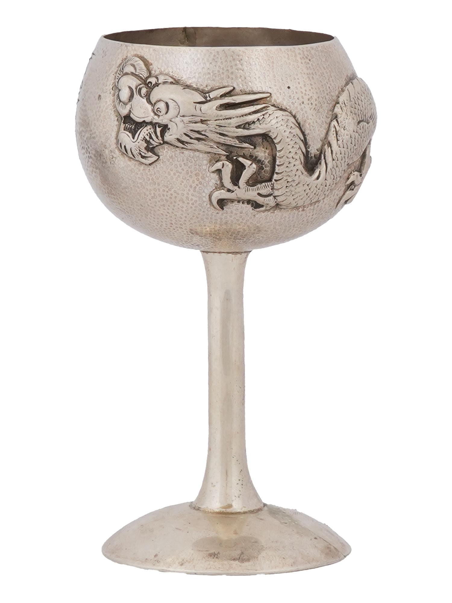 ANTIQUE JAPANESE EXPORT 800 SILVER GOBLET W DRAGON (1 of 10)