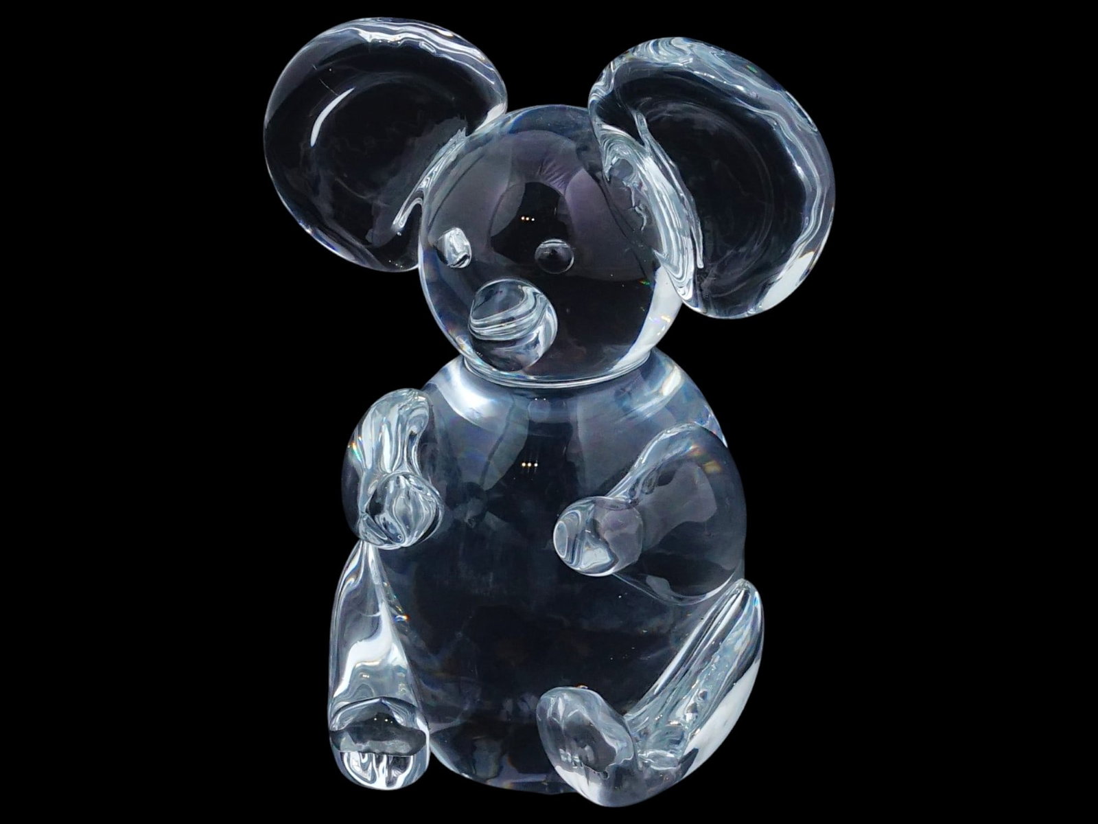 VINTAGE ITALIAN MURANO GLASS KOALA FIGURINE: A vintage hand-blown clear glass figurine representing a koala. Unmarked. Presumably an Italian production, Murano glass. Collectible Art Glass, Interior Decor, Sculpture, Animals, Gifts. THIS