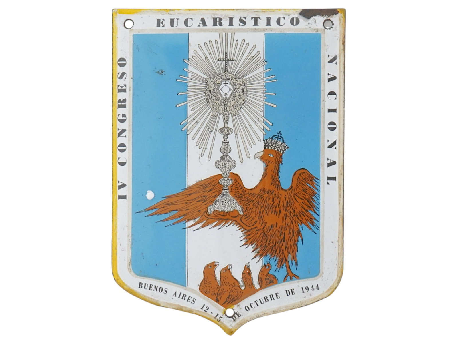 ARGENTINE NATIONAL EUCHARISTIC CONGRESS PLAQUE 1944 (1 of 2)