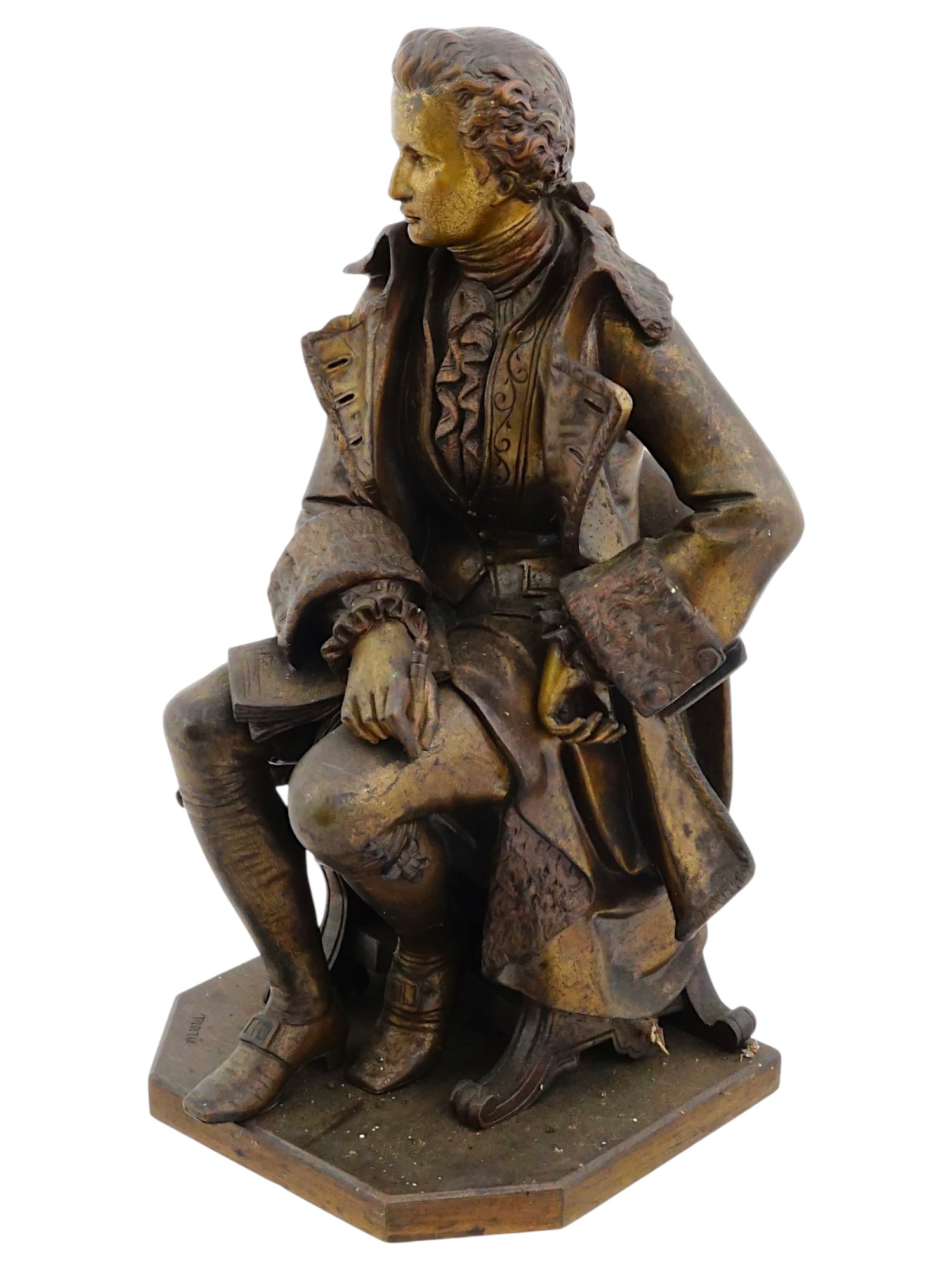 SIGNED PIERRE LOUIS MARIE BRONZE MOZART SCULPTURE (1 of 9)