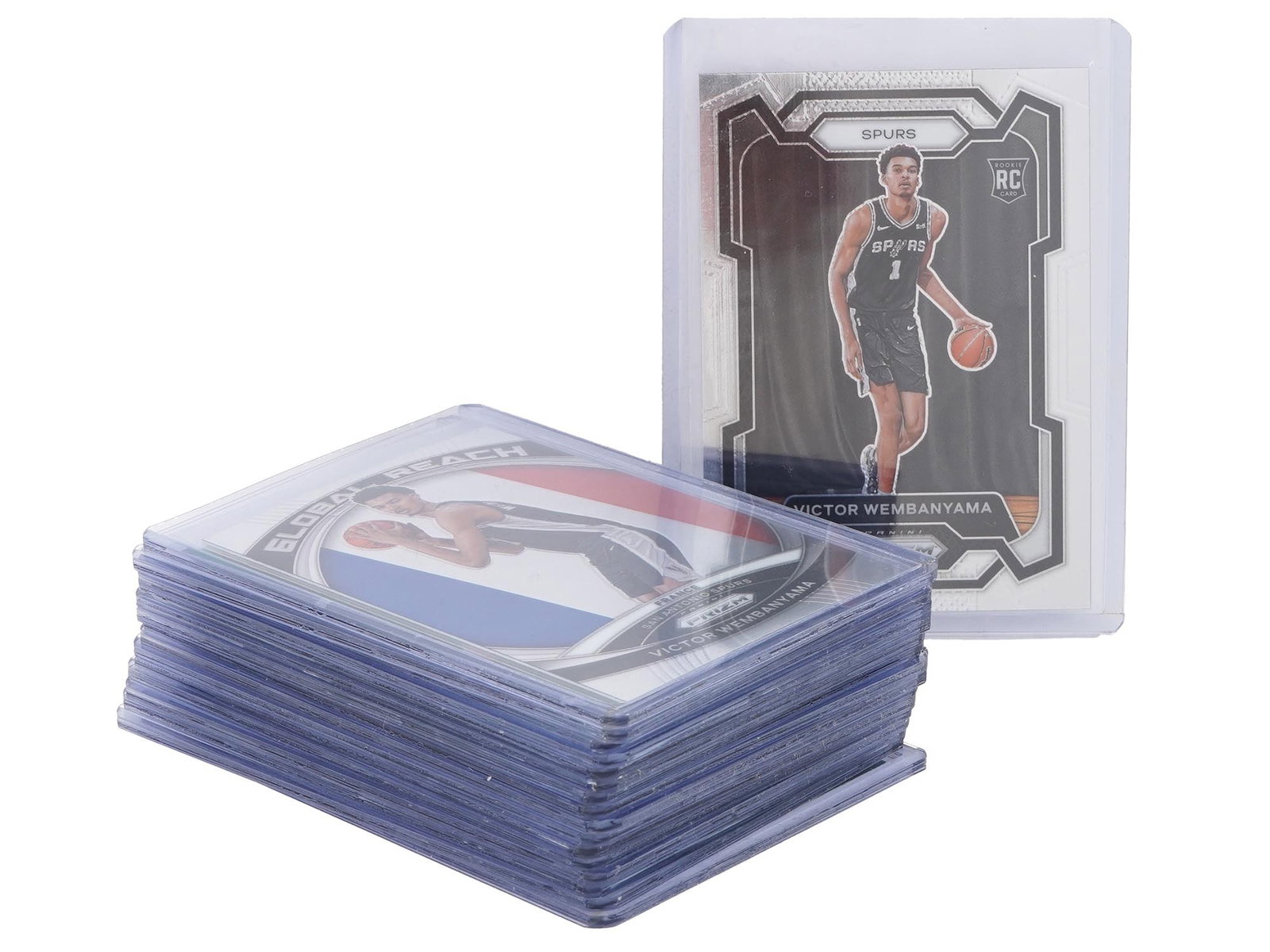 2023 PANINI PRIZM NBA INSERTS PRIZMS ROOKIE WEMBY: An incredible lot for NBA collectors and Prizm fans! This auction features a 2023 Panini Prizm NBA card lot, where every card is either an insert or a Prizm parallel, plus the highly sought-after Vict