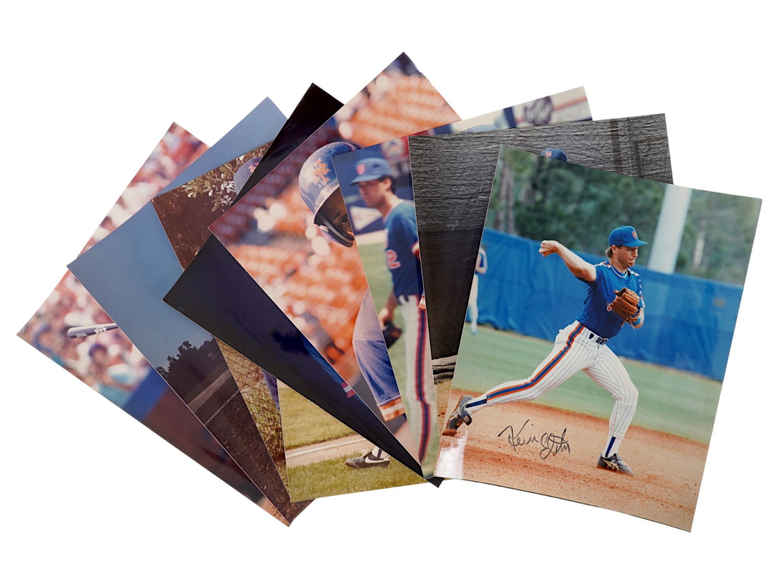 LOT OF 9 AUTOGRAPHED NY METS PHOTOGRAPHS: A focused collection of nine signed photographs exclusively featuring players from the New York Mets organization. This lot represents several decades of team history and player rosters. NY Mets, Quee