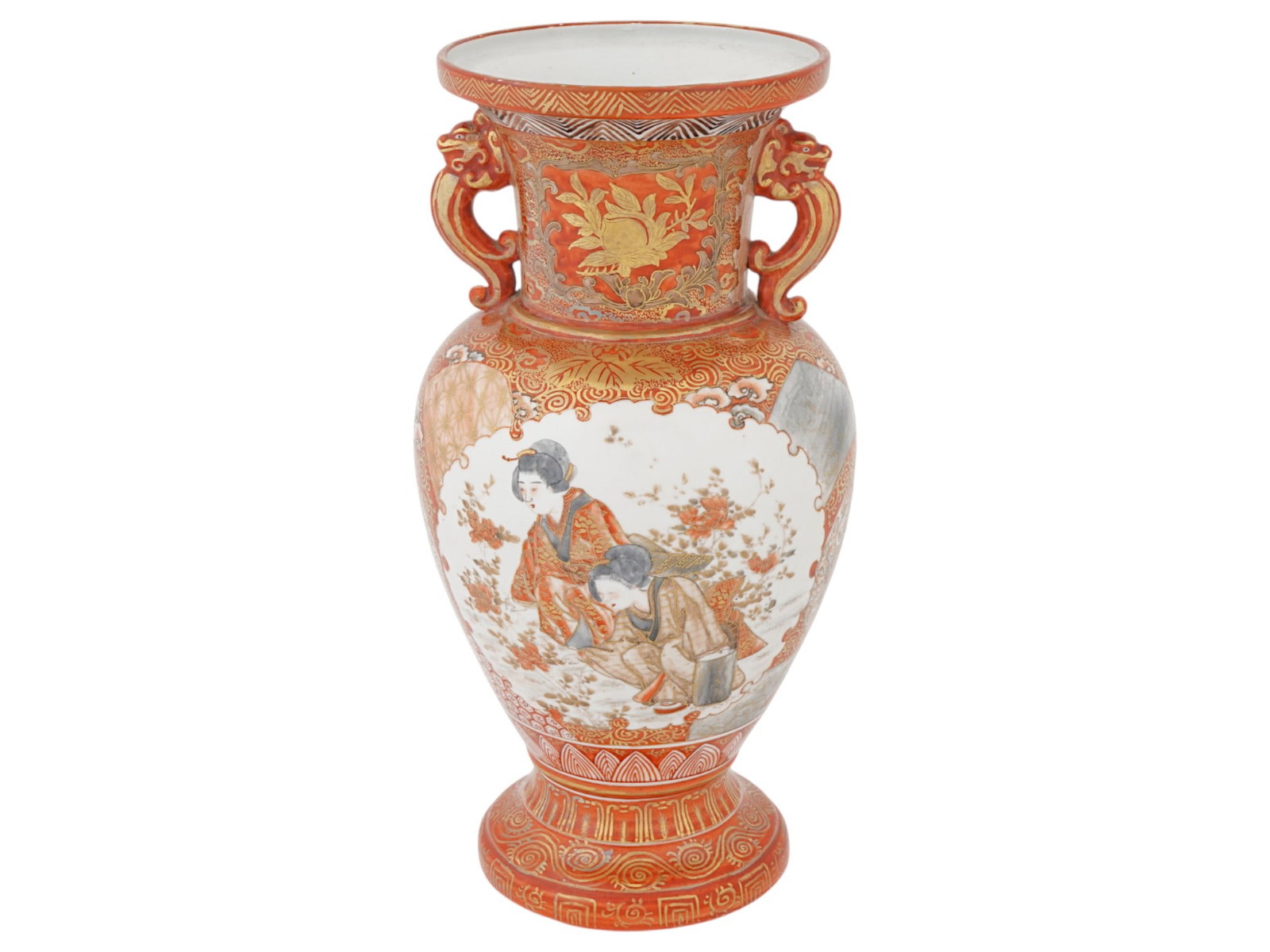 ANTIQUE JAPANESE KUTANI HAND PAINTED PORCELAIN VASE (1 of 8)