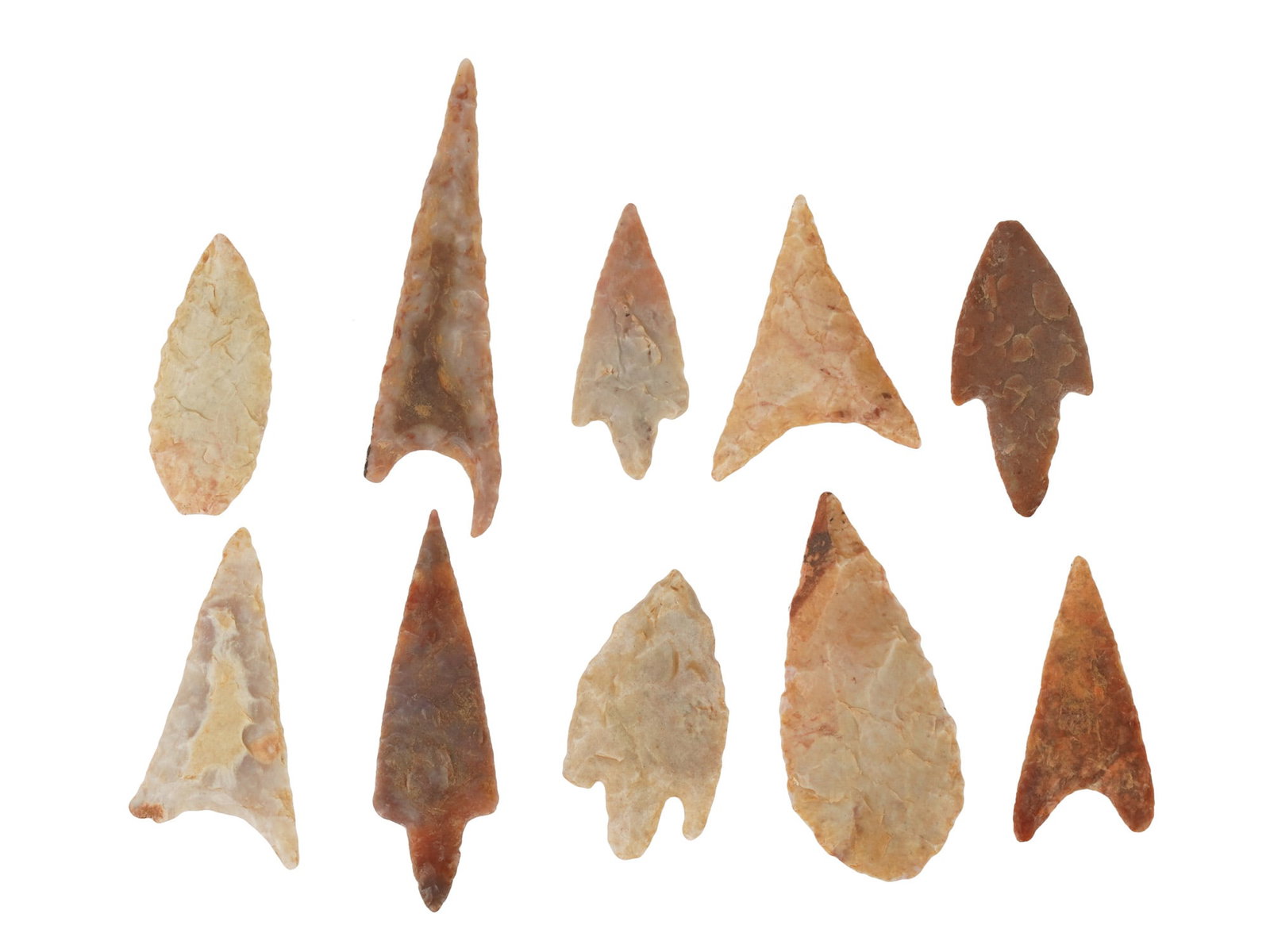 COLLECTION OF HAND CARVED STONE POINTS ARROW HEADS (1 of 3)