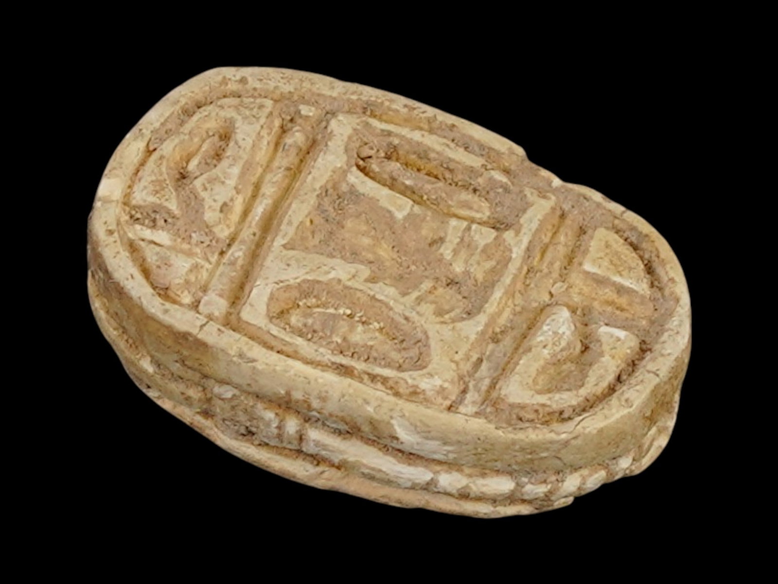 ANCIENT EGYPTIAN LATE PERIOD STEATITE SCARAB BEAD (1 of 6)