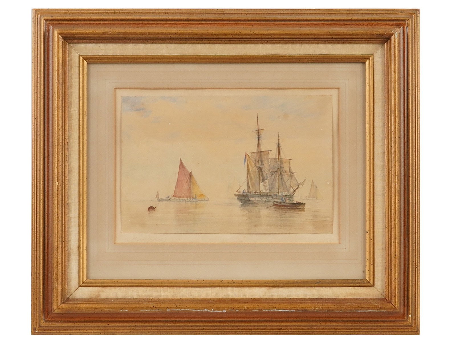 ALFRED HERBERT BRITISH SEASCAPE WATERCOLOR PAINTING (1 of 5)