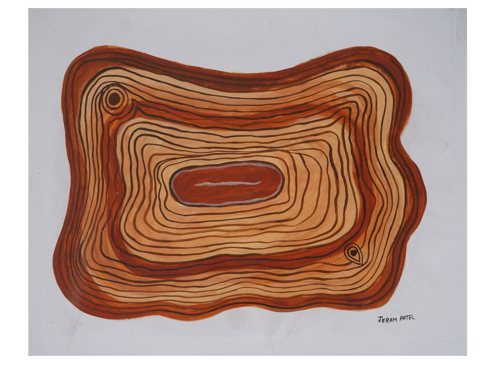 INDIAN ABSTRACT ACRYLIC PAINTING SIGNED JERAM PATEL (1 of 4)