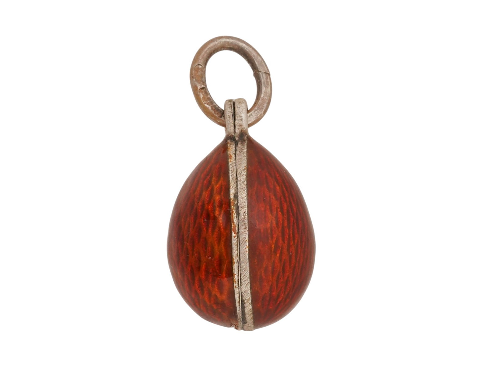 RUSSIAN SILVER GUILLOCHE ENAMEL EASTER EGG PENDANT - 2
