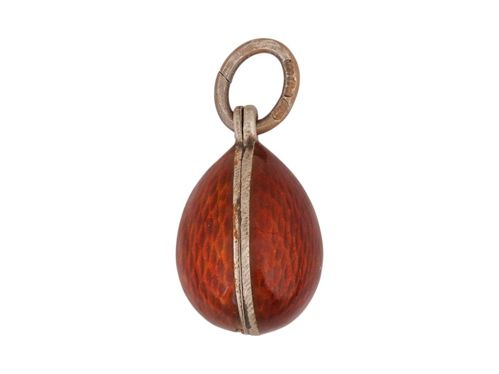 RUSSIAN SILVER GUILLOCHE ENAMEL EASTER EGG PENDANT - 3