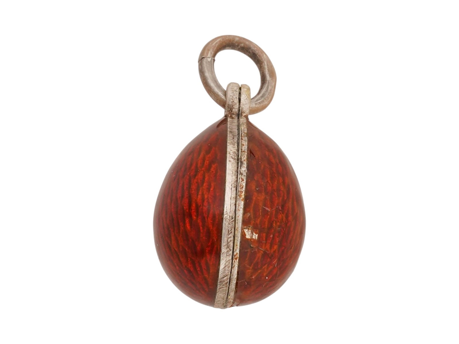 RUSSIAN SILVER GUILLOCHE ENAMEL EASTER EGG PENDANT - 4