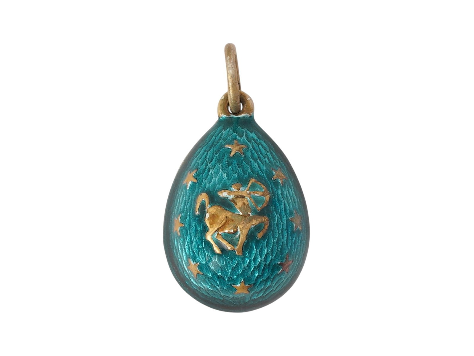 RUSSIAN SILVER GUILLOCHE ENAMEL EASTER EGG PENDANT (1 of 5)