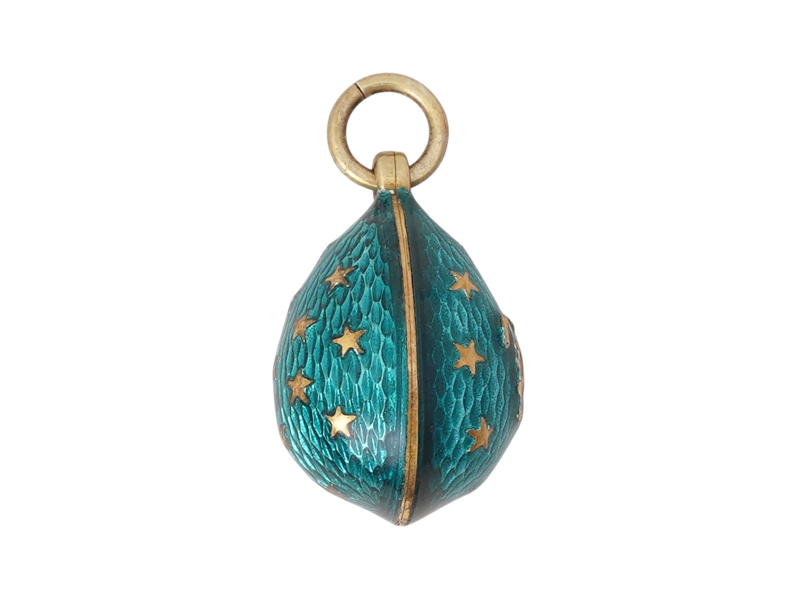RUSSIAN SILVER GUILLOCHE ENAMEL EASTER EGG PENDANT - 2