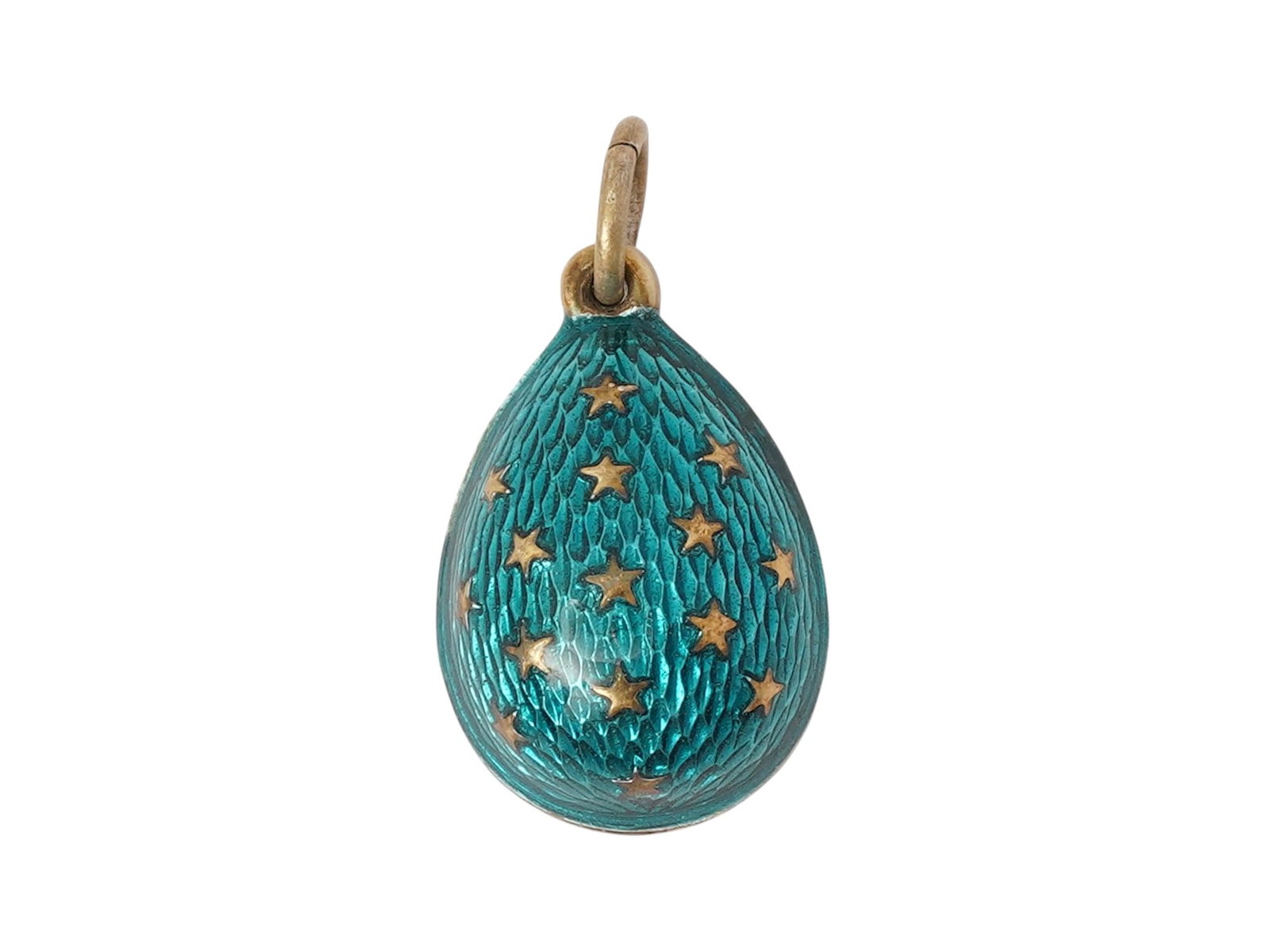 RUSSIAN SILVER GUILLOCHE ENAMEL EASTER EGG PENDANT - 3
